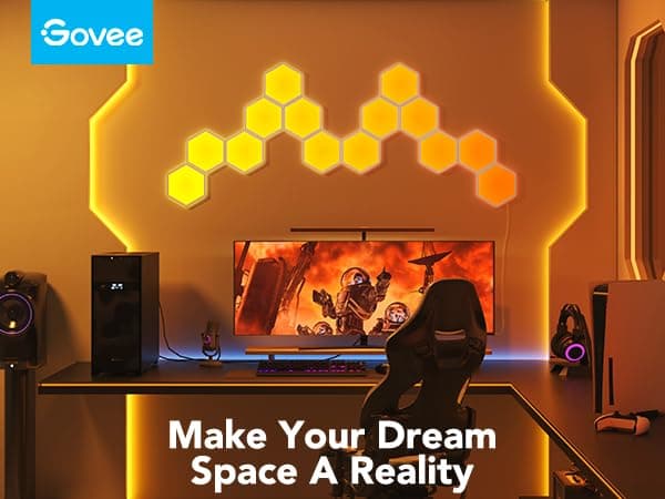 Govee Glide Hexa Light Panels, RGBIC Hexagon LED Wall Lights, Wi-Fi Smart Home Creative Wall Lights with Music Sync, Works with Alexa Google Assistant for Indoor Gaming Decor, 10 Pack thumbnail 9