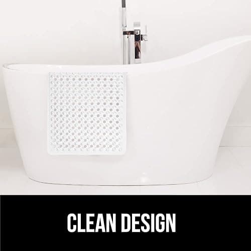 GORILLA GRIP Patented Bath Tub Shower Mat, Machine Washable Bathtub Floor Liner Mats, Suction Cups and Drain Holes to Keep Tubs Clean, Soft on Feet, Bathroom Essentials, 35x16 Inch, Clear thumbnail 7