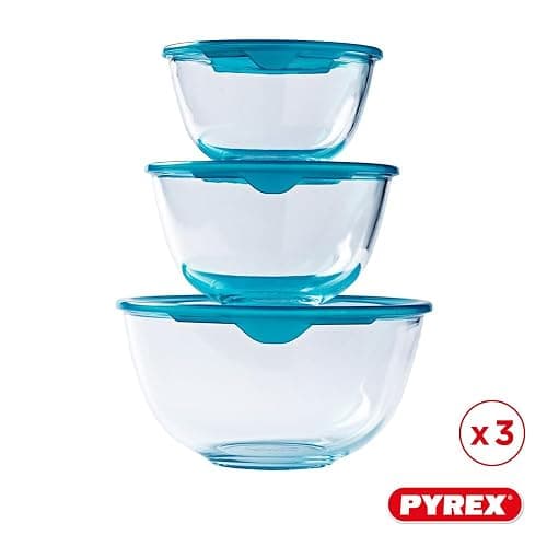Pyrex® - Prep & Store - Set of 3 Heavy Duty Glass Bowls with Lids (0.5L - 1L - 2L) - BPA Free thumbnail 3