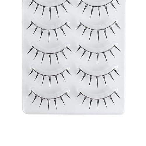 Emotao Japanese Style False Eyelashes Makeup Manga Lashes Cosplay Anime Eyelash Lashes Doll Eye Natural 5 Pairs Asian False Eyelashes Pack Look Like Individual (M9-01B) thumbnail 5