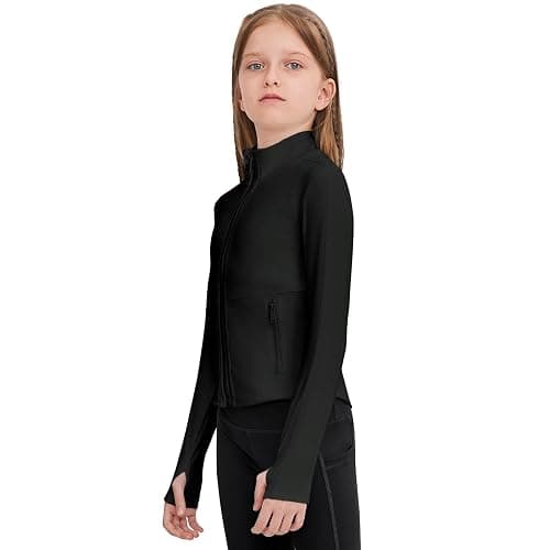 B&GCozy Girls Zip Up Jacket Horse Riding Shirts Athletic Yoga Lightweight Jackets for Girl 6-15 Years - Image 1