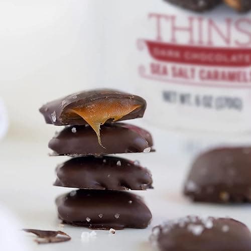Sanders Dark Chocolate Sea Salt Caramel Thins, 6 Ounce Bag, Kettle Cooked, Made with Real Cream and Butter, Small Batch Wonders thumbnail 3