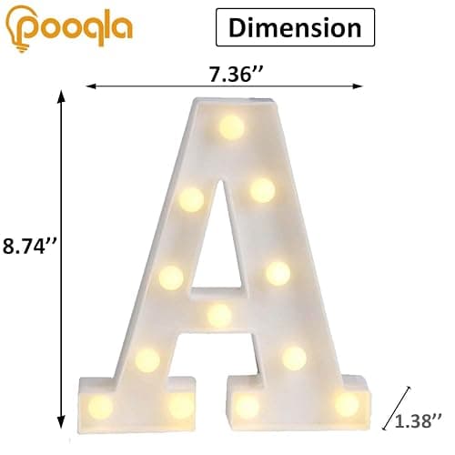 Pooqla LED Marquee Letter Lights Sign, Light Up Alphabet Letter for Home Party Wedding Decoration A thumbnail 2