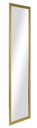13x49 Rectangle Standing Floor Mirror, Wall-Mountable & Freestanding Options, High-Definition Glass Mirror with Scratch-Resistant Surface - Ideal for Bedroom or Bathroom (Gold) thumbnail 3