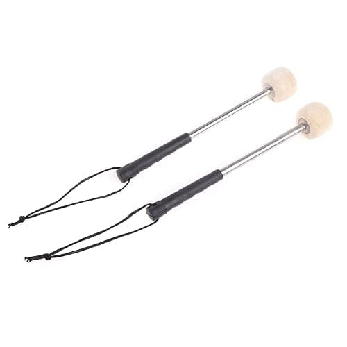 BYUTFA Bass Drum Mallet Drumstick Wool Felt for Head Percussion Instrument Mallets Timpani Stick with Stainless Steel Handle 1 thumbnail 3