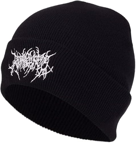 TYHOTULY Gothic Beanies Hat for Women Men Y2k Emo Grunge Harajuku Punk Accessories Winter Warm Knitted Skull Cap Streetwear thumbnail 3
