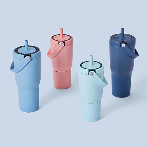 BrüMate Resa 35oz 100% Leakproof Tumbler w/Handle & Straw | Flexible SoftSip Straw | Silicone Sleeve for Durability | Stainless Steel | Cup Holder & Travel Friendly Water Bottle (White Polka Dots) thumbnail 6