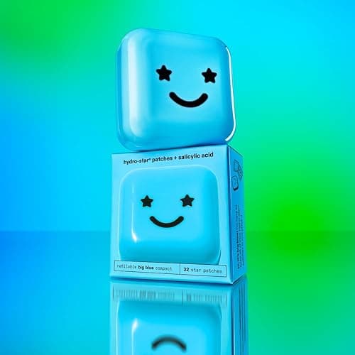 Starface Hydro-Star + Salicylic Acid Pimple Patches and Big Blue Compact, Helps Shrink and Soothe Deeper Spots, Cute Star Shape, Vegan, 32 count thumbnail 4