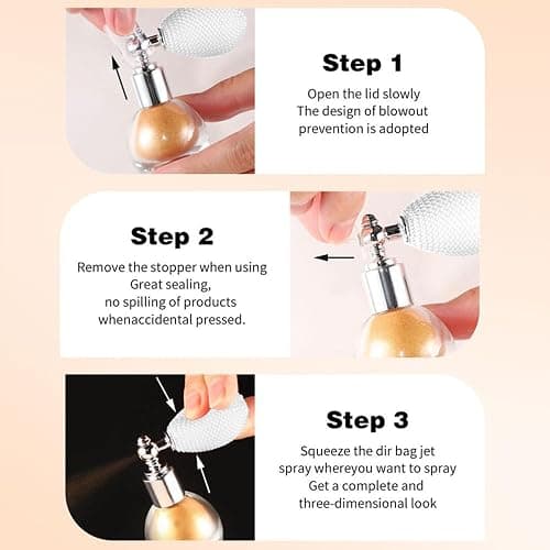 Face and Body Highlighter Spray, Champagne High Gloss Shimmer Powder Glow Makeup Glitter Spray for Mardi Gras Carnival Music Festival Outfits Rave Accessories thumbnail 6