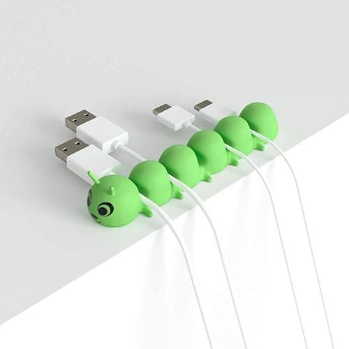 Cable Clips - Cord Organizer - Cable Management - Cable Organizer Desk Organizer for Home Office Desk Car, Cubicle, Nightstand, Self Adhesive Cord Holder, Cord Management, Quirky Fun Caterpillar - Image 1