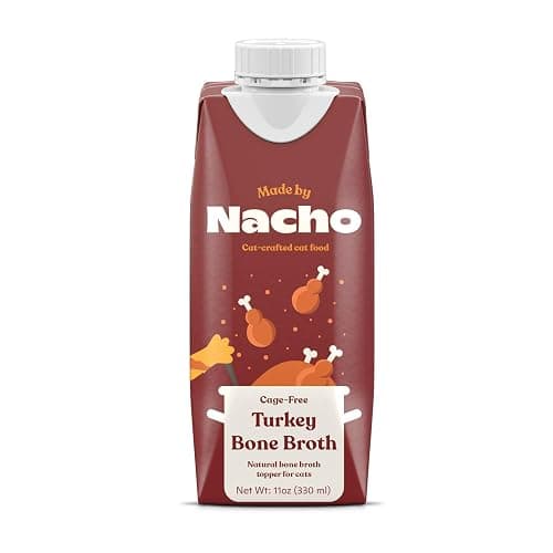 Made by Nacho Bone Broth Cat Food Topper for Hydration and Picky Eaters - Add Protein and Flavor to Your Dry Cat Food – Supports Optimal Nutrition, Digestion, Skin & Coat, 11 oz. Turkey - Image 1