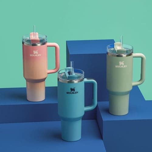 STANLEY Quencher H2.0 Tumbler with Handle and Straw 40 oz | Flowstate 3-Position Lid | Cup Holder Compatible for Travel | Insulated Stainless Steel Cup | BPA-Free | Pink Mesa Sunset thumbnail 7