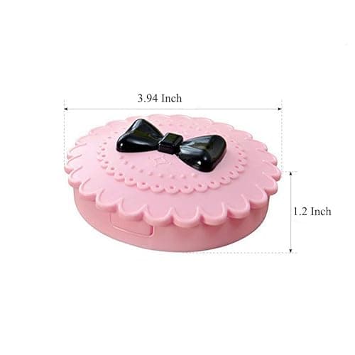 2 PCS Cosmetic Case with Mirror Eyelash Case Makeup Storage Box Travel Cosmetic Bag Pink Place Eyelashes thumbnail 5