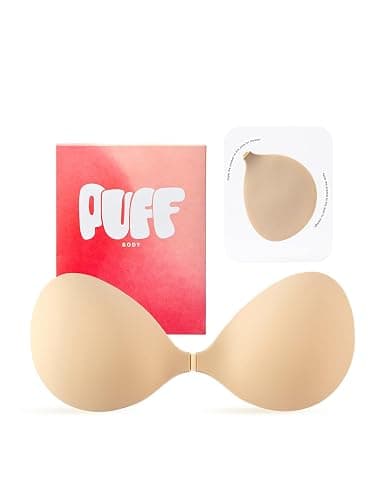 PUFF BODY Invisible Strapless Sticky Bra Push up for Women, Adhesive Bra for Backless Dress, Cleavage Lift Nipple Covers - Image 1