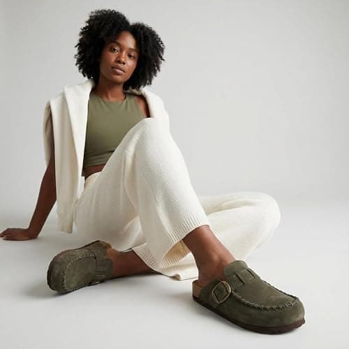 CUSHIONAIRE Canoe Genuine Suede Clogs for Women Footwear with Moc Toe Design – Casual Slip On Womens Shoes thumbnail 7
