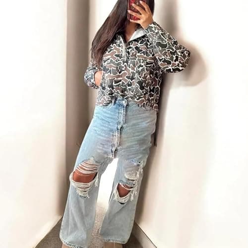 MANGMAO Camo Hoodie Y2k Quarter Zip Pullover Sweater Women Oversized Cute Hoodie Colorful Patchwork Cow Print Hoodies thumbnail 8