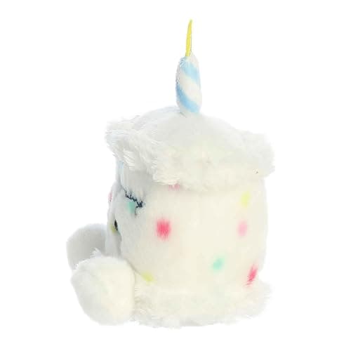 Aurora® Adorable Palm Pals™ Happy B'Day Cake Stuffed Animal - Fun Collectible Plush for Kids and Adult Collectors - Perfect for Decorating Rooms and Birthday Gifts - White 5.5 Inches thumbnail 6