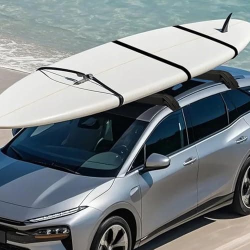 VEVOR Soft Roof Rack Pads, 31.5" Universal Car Roof Rack Pad, 176LBS Load Capacity Surfboard Rack for Car with 4 Tie-Down Straps, 2 Quick Loop Straps & Storage Bag for SUP Canoe Snowboard Paddle Board thumbnail 7