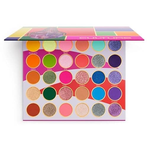 Juvia's Place Palette Culture - Yellow, Greens, Pink, Purple, Orange, Chromatic & Glitter Shades, 30 Pigmented Makeup Palette for Eye Color & Shine, Pressed - Image 1