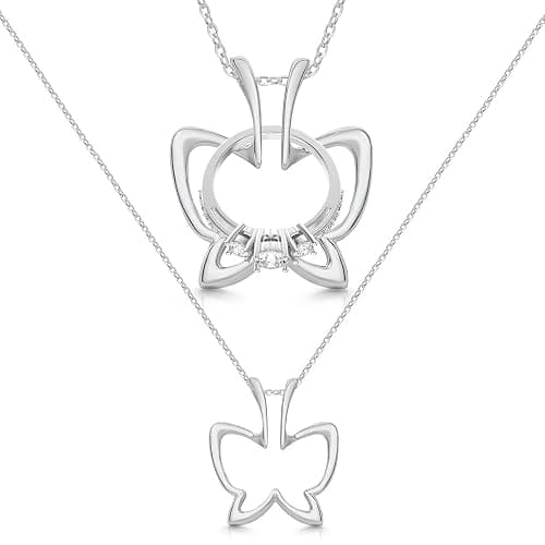 Emily C Ring Holder Necklace - Stainless Steel Necklace with Silver Finish - Engagement Gift for Doctors & Nurses - Silver Jewelry for Mom or Grandmother - Image 1