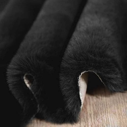 ORINOVA Faux Rabbit Fur Rug Machine Washable Area Rugs Black Fur Rug for Living Room Fuzzy Rugs for Bedroom Teen Room Decor Small Sheepskin 2x3 Rectangle Rugs thumbnail 9