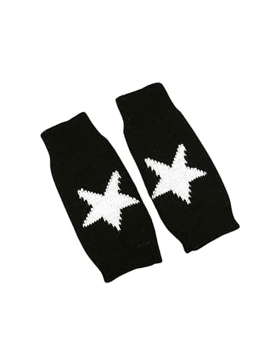 SHENHE Women's Star Pattern Fingerless Thumb Hole Knitted Wrist Length Mitten Gloves thumbnail 2