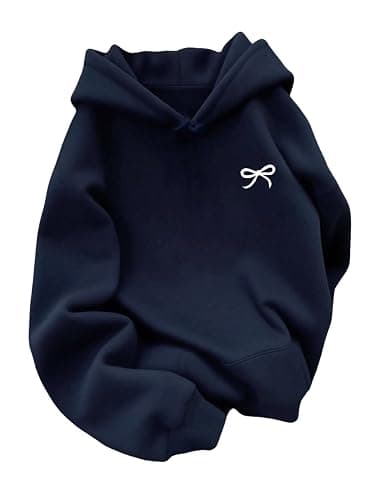SOLY HUX Women's Bow Hoodies Pullover Long Sleeve Hooded Fall Sweatshirts Cute Preppy Clothes - Image 1