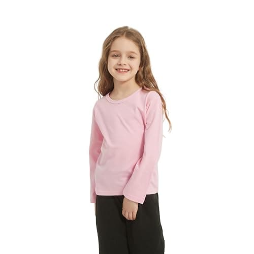 Comche 4 Pack Cotton Long Sleeve Tee Shirts for Boys and Girls Kids Toddlers' Basic Crewneck Tops T-Shirts thumbnail 3
