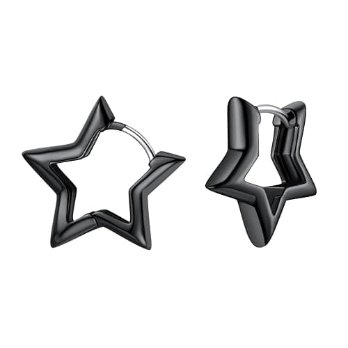 black star huggie earrings - Image 1