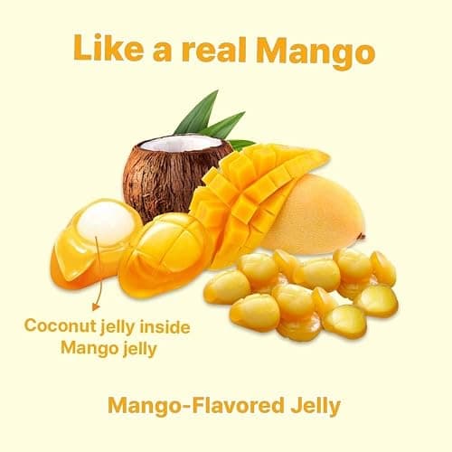 Korean Fruit Jelly Candy – Assorted Chewy Gummy Snacks –3 Fruity Flavors (Grape, Lychee, Mango) – Individually Wrapped – Perfect for Kids & Adults – 알맹이젤리 (3Flavor Mix 1.26oz × 6p) thumbnail 7