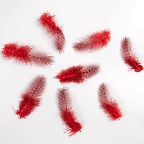 50pcs 3-6 Inches Red Colorful Spotted Feathers for Craft Jewelry and Clothing Decoration and Dream Catcher thumbnail 5