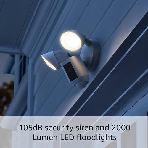Ring Floodlight Cam Wired Plus — Outdoor home or business security with motion-activated 1080p HD video and floodlights, (2021 release) White thumbnail 4