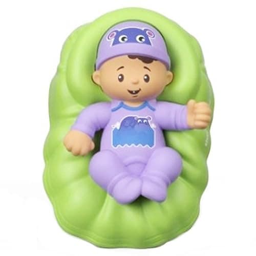 Replacement Part for Fisher-Price Little People Big Helpers Family - FTL14 ~ Replacement Hispanic Baby Figure ~ Green Basket ~ Purple Outfit - Image 1
