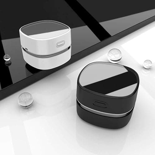 ODISTAR Desktop Vacuum Cleaner,Mini Table dust Sweeper Energy Saving,High Endurance up to 400 mins,Cordless&360º Rotatable Design for Cleaning Hairs,Crumbs,Computer Keyboard (Black Charging) thumbnail 7