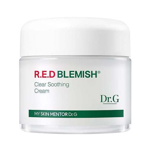 Dr. G R.E.D. Blemish Clear Soothing Cream - Calming Korean Moisturizer for Redness - Soothes Acne & Irritation - With Centella Asiatica - Long-Lasting Hydration - 2.36 fl oz - Image 1