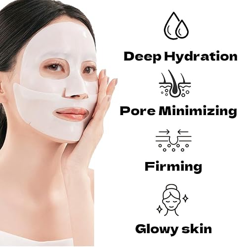 Collagen Face Mask Hydrating Overnight Collagen Face Mask (6 pcs/1 Box) Deep Collagen Anti Wrinkle Lifting Mask - Pure Collagen Films for Improve Elasticity Firming And Moisturizing thumbnail 2