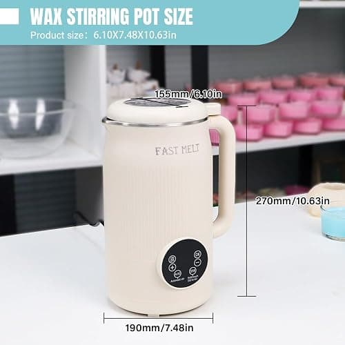 TOAUTO Wax Mixer Machine for DIY Candle Making, 1.2L Electric Wax Melter with Automatic Stirring, Digital Temperature Control 140℉-212℉, Stainless Steel Inner Pot, 800W AC120 thumbnail 9