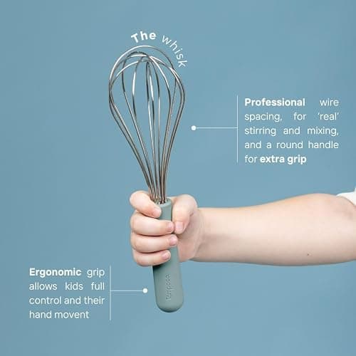 Tampoco Real Kids Cooking & Baking Set – Montessori Kitchen Tools for Real Cooking with Food-Safe Silicone Utensils – Functional & Fun Gift for Young Chefs thumbnail 5