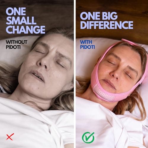Pidoti Chin Strap CPAP Users, Comfortable CPAP Chin Strap Jaw Support to Keep Mouth Closed Positioning Nasal Breathing for Men and Women Who Breathe Through The Mouth During Sleep (Pink, S-M) thumbnail 7