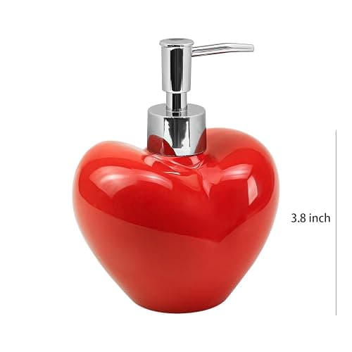 Colias Wing Heart Shaped Soap Dispenser with Plastic Pump, Refillable Lotion Soap Bottle, Lotion Bottle, Hand Soap Dispenser, Home Decoration thumbnail 3