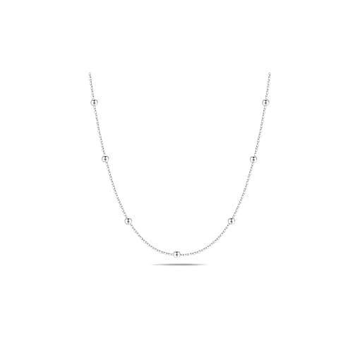 IEFWELL Solid 925 Sterling Silver Chain Necklace for Women, 1.6mm Satellite Bead Chain Necklace Shiny Sturdy Hypoallergenic Chain Necklaces, 16/18/20/22/24 Inches Dainty Silver Jewelry for Women Men - Image 1