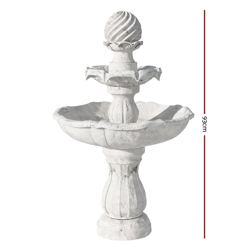 Gardeon Solar Water Fountain, 9V 93cm Tall Feature Pump Bird Bath Powered Features Fountains Garden Outdoor Indoor Pond Decoration, 4 Tiers Birdbath Battery Ivory thumbnail 2