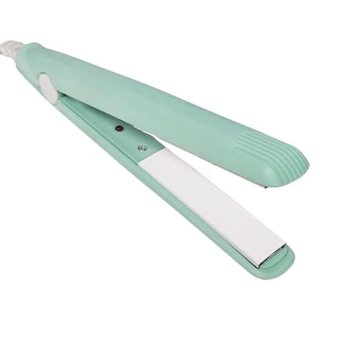 Mini Hair Straightener 2 in 1 Straight and Curly Hair Flat Iron Ceramic Tourmaline Plate 100-240V 20W US Plug (Green) thumbnail 3