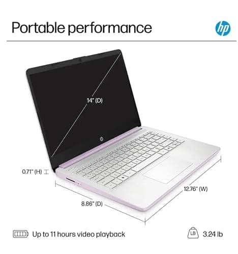 HP 2025 Student Business Laptop, Intel Processor N150(up to 3.6 GHz), 14 Inch LED Screen,16G RAM, 128GB Storange,1 Year Office 365, Windows 11 Home,Honey Lavender,w/YYY Accessories - 16G,128GB - Honey Lavender thumbnail 6
