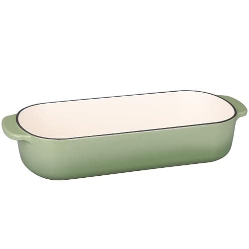 EDGING CASTING Enameled Cast Iron Loaf Pan with Lid, Bread pan, Dutch Oven Bread pan for Homemade Sourdough Bread Baking, 12.5x5.5 inch, 5qt, Pistachio Green thumbnail 5