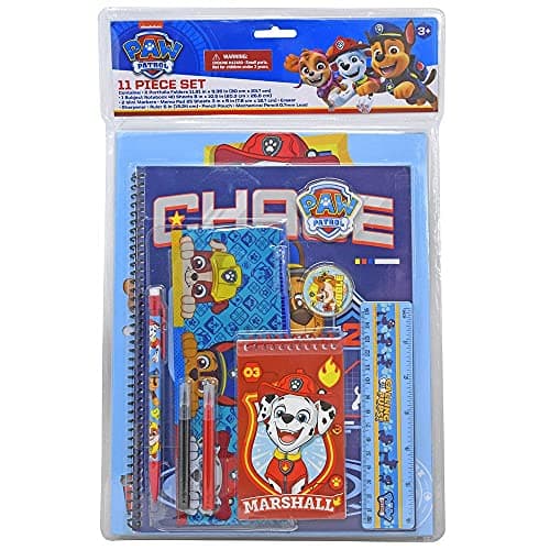 Innovative Designs, LLC Paw Patrol School Supplies Set - Back to Bundle Pack with Notebook, Folders, Pad, Pouch, Marker, Pencil, Eraser, Ruler and Sharpener, 11 Piece Superhero Stationary Set, Blue - Image 1