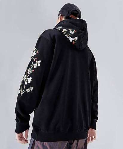 Niepce Inc Streetwear Men's Dragon Embroidered Heavyweight Graphic Hoodies thumbnail 2