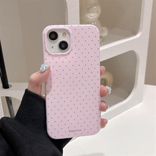 inewateri Compatible with iPhone 13/iPhone 14 Case with Cute Fashion Polka Dot Aesthetics Design Simple Case for Soft TPU Slim Protection Case for iPhone 13/14-Pink thumbnail 3
