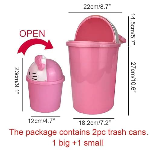 NBHUZEHUA 2.6 Gallon Unicorn Cute Kids Room Trash Can Bedroom Girls Dorm Bathroom Nursery Home Office Small Waste Basket Garbage Cans Trash Bin Dustbin thumbnail 2