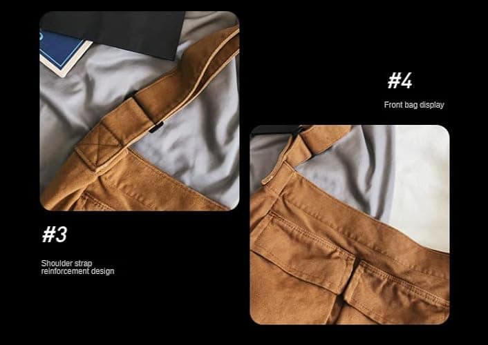 Canvas Messenger Bag Large Crossbody Bag with Multiple Pockets Canvas Shoulder Tote Bag for Women and Men thumbnail 6